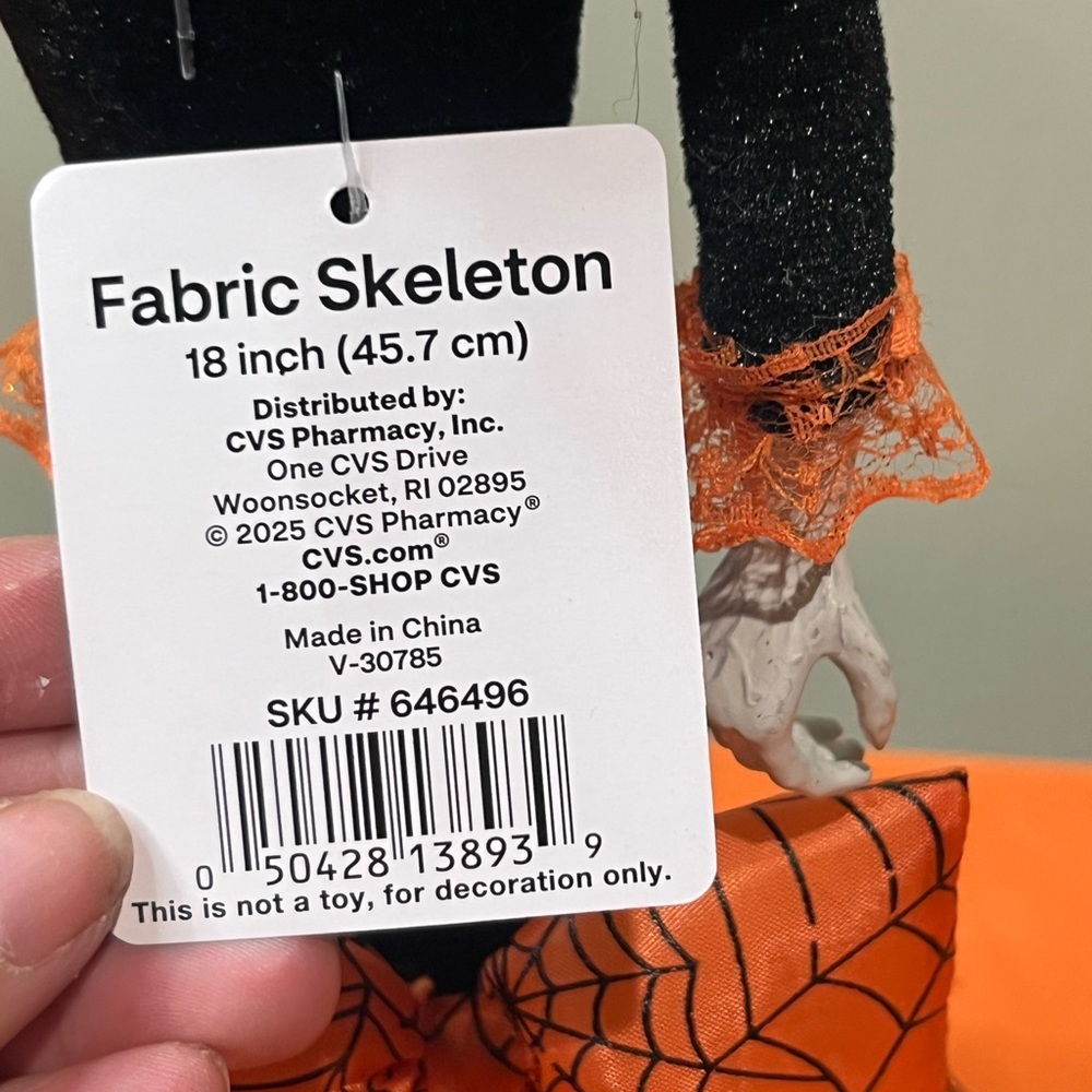 6/$25Festive Skeleton Figurine in Black and Orange - Picture 8 of 12